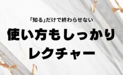 知識で終わらない、活用までしっかりフォロー