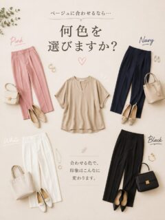 ベージュのトップスに合う色は？合わせる色で印象が変わる大人の色合わせ